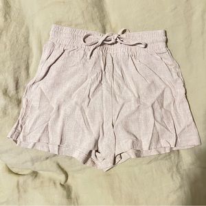Tan linen shorts
